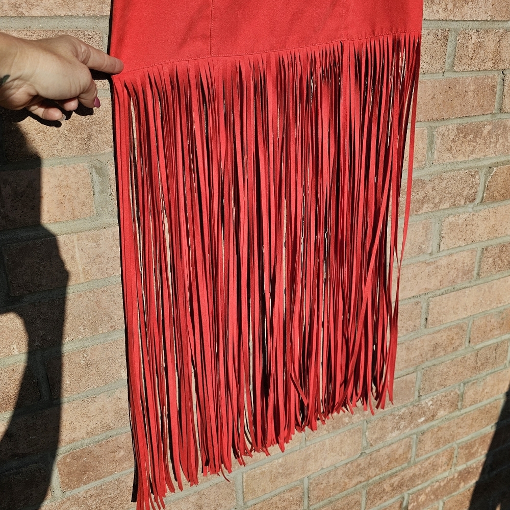 H&M Cochella red fringe trim skirt - Picture 5 of 13